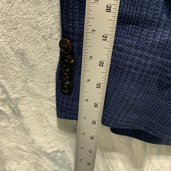 Polo Ralph Lauren Men's Blazer Tailored Glen Plaid Sport Coat Men 42R Navy Linen - Picture 14 of 15